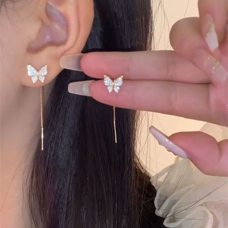 chic 2pcs butterfly earrings for girls captivating fashion accessory perfect for daily wear birthday celebrations details 0