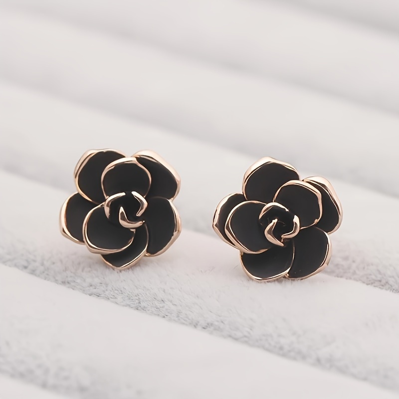 vintage flower camellia earrings trendy party jewelry christmas halloween thanksgiving day easter valentines day gift for family friends details 0