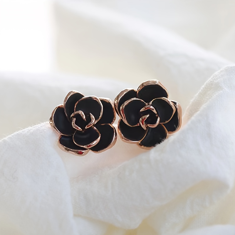 vintage flower camellia earrings trendy party jewelry christmas halloween thanksgiving day easter valentines day gift for family friends details 3