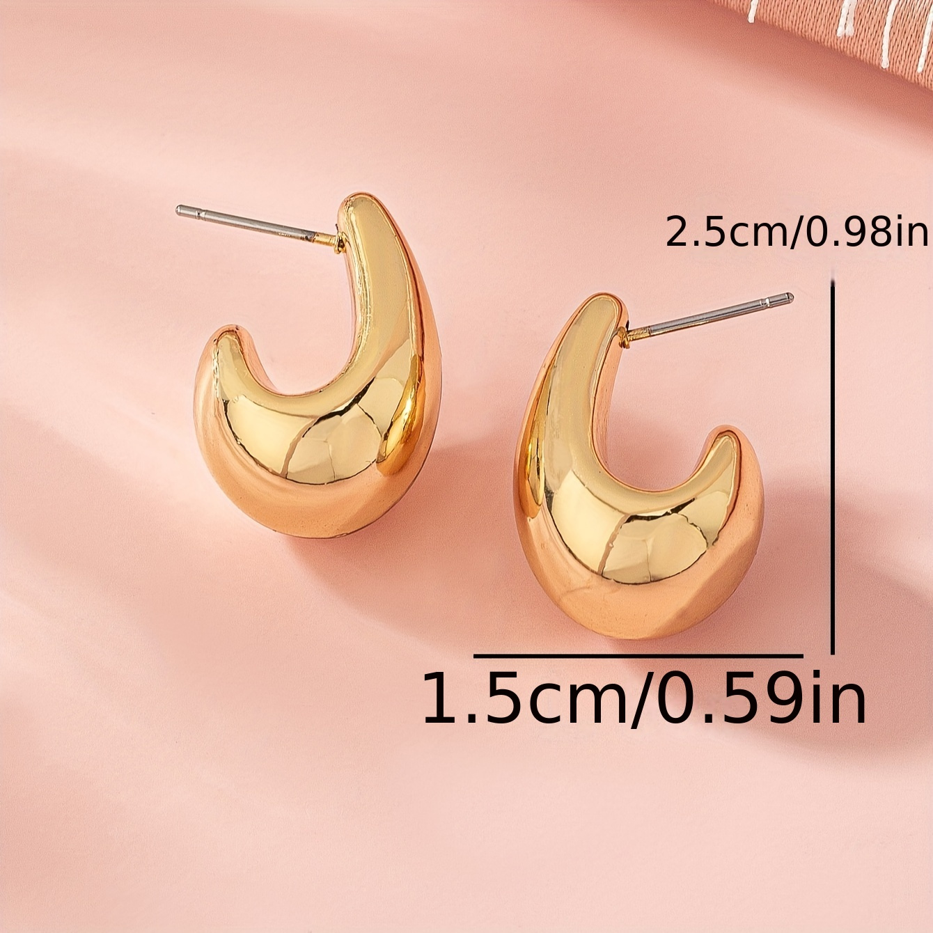 elegant classic style womens fashionable c shaped earrings ear studs for everyday details 2