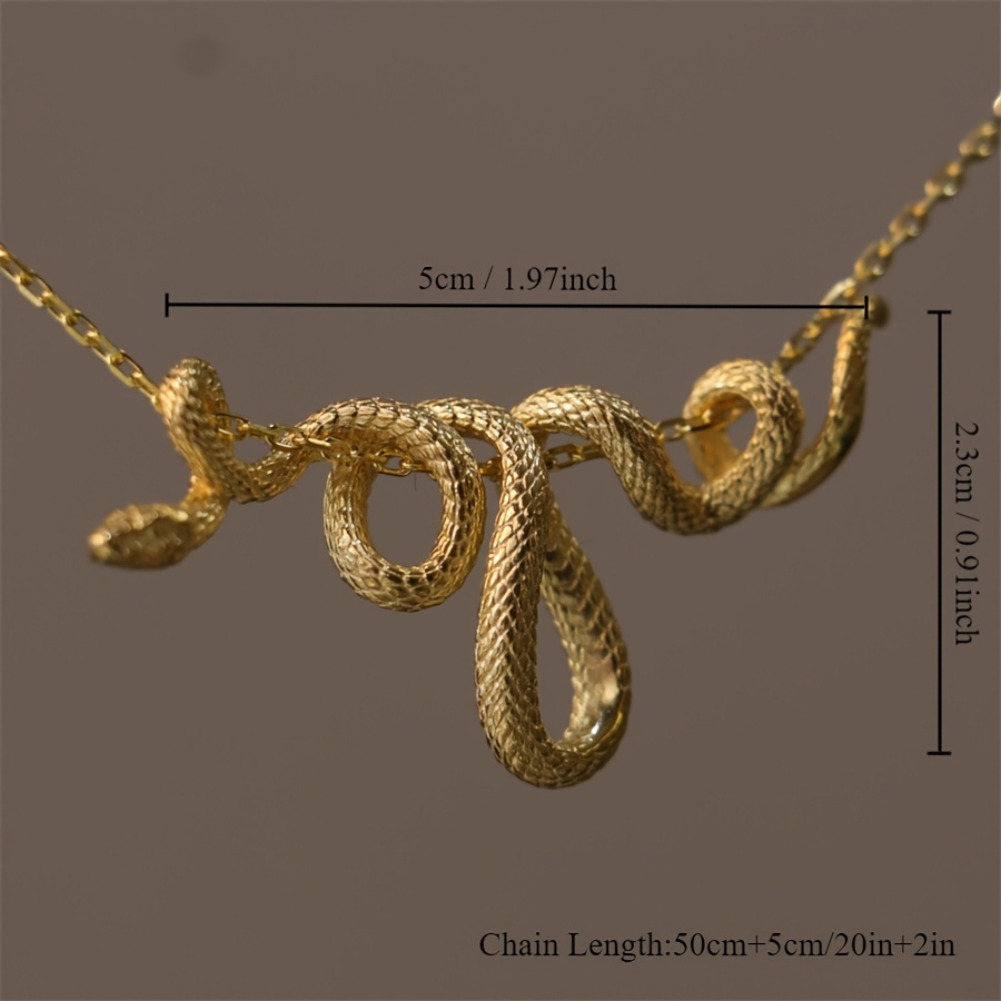 golden silvery snake pendant chain necklace for men punk hip hop style necklace jewelry party birthday gift details 2