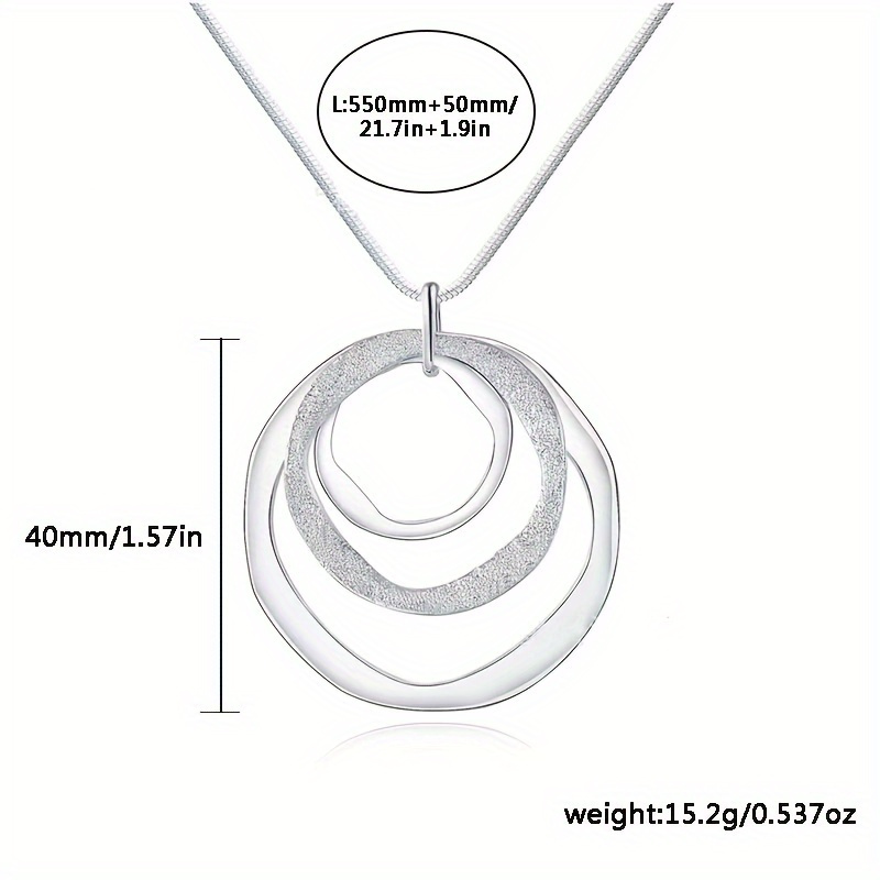 neutral irregular three ring pendant necklace exquisite fashionable personalized avant garde versatile daily travel party wear jewelry gift for women men details 3