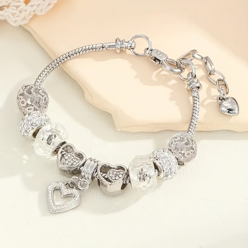 glamorous shiny rhinestone beaded bracelet dazzling diy hand jewelry with adjustable   yet fashionable personalized style for every occasion details 0