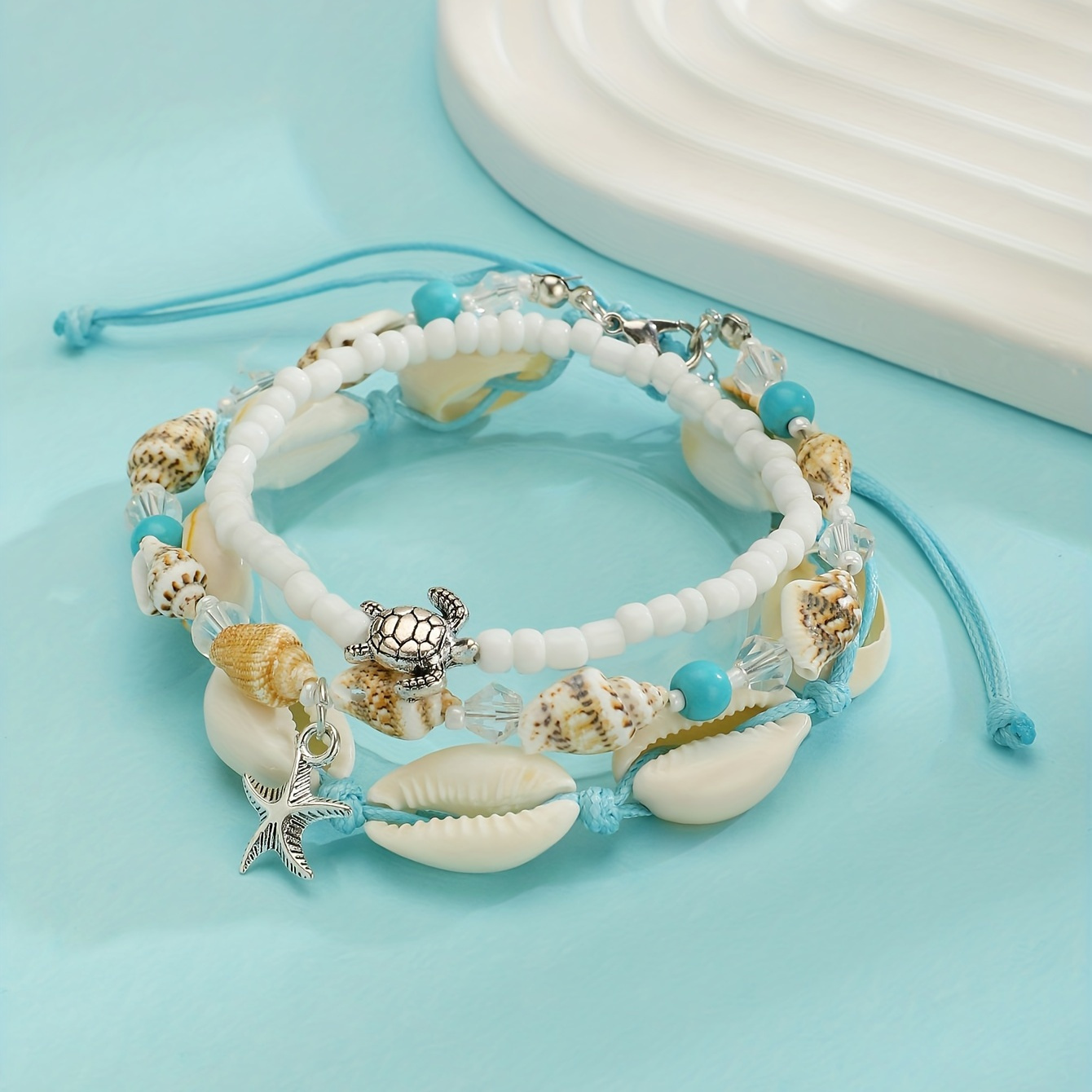 3pcs set ocean style turtle   beads bracelet for vacation holiday jewelry accessories gifts details 1