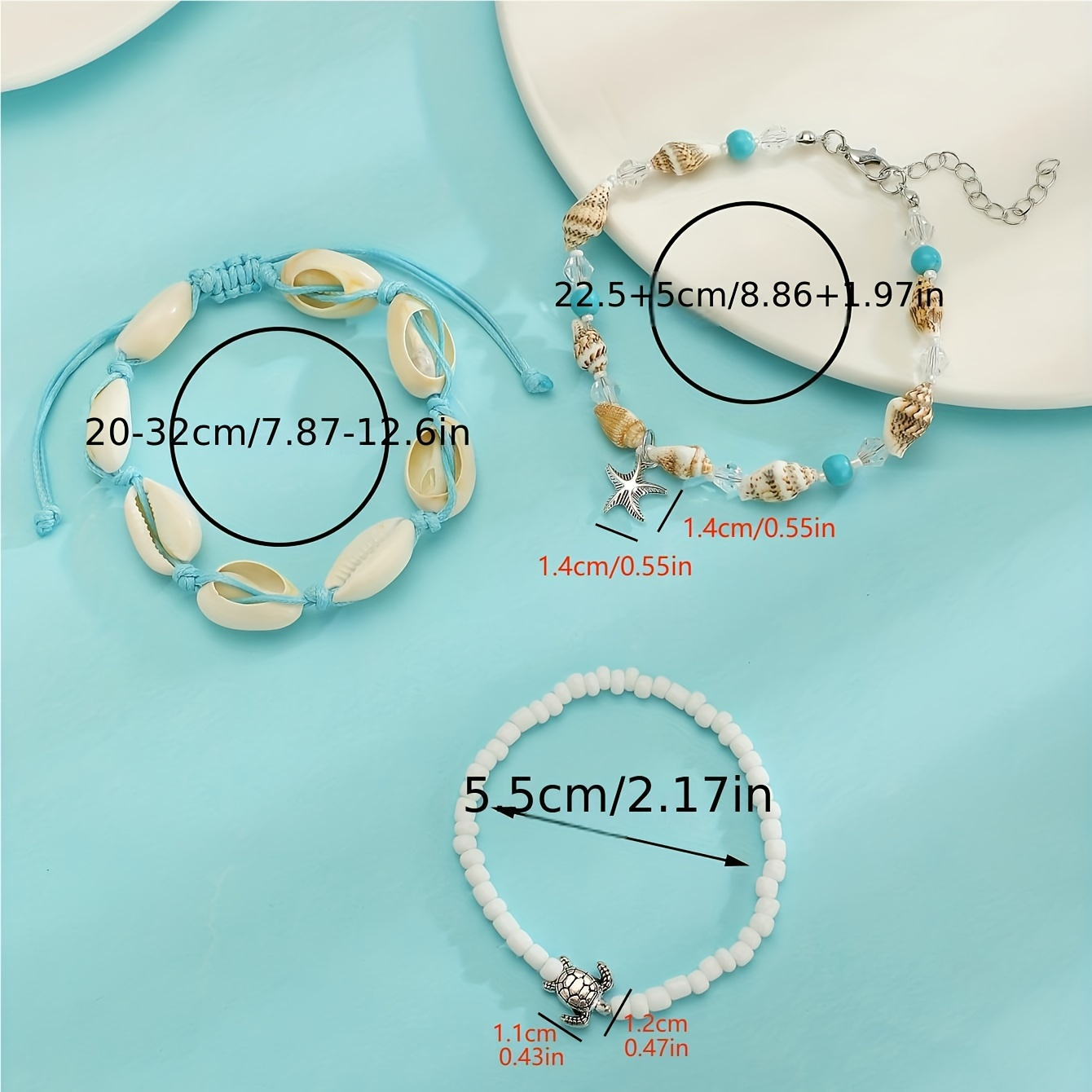 3pcs set ocean style turtle   beads bracelet for vacation holiday jewelry accessories gifts details 2