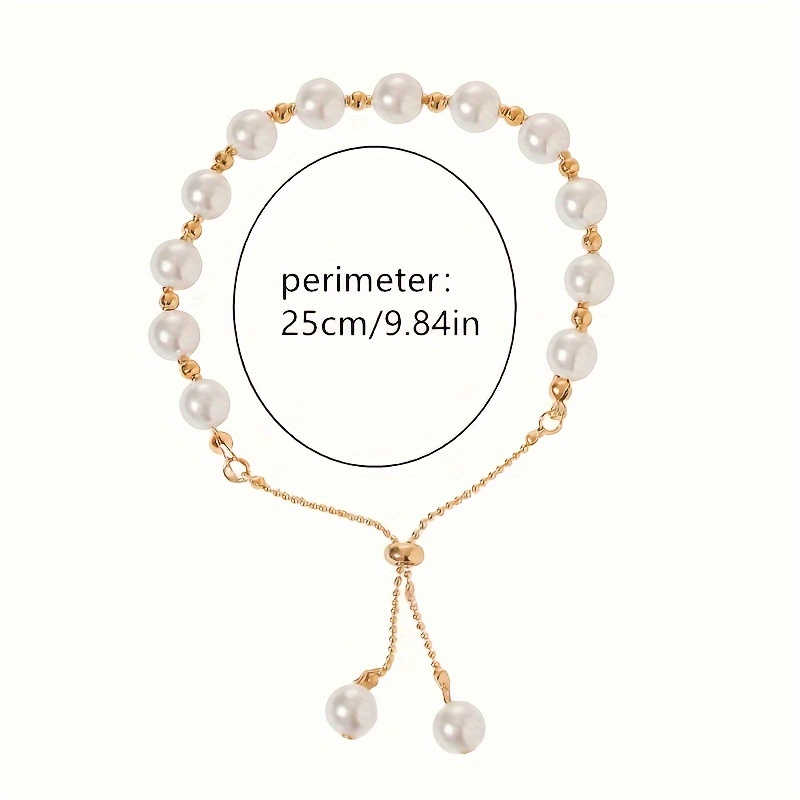 charm bracelet elegant style faux pearl bracelet hand accessories for women girls details 6