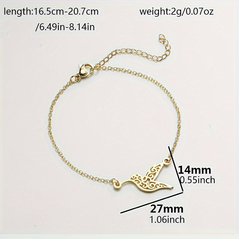 elegant stainless steel hummingbird bracelet chic unisex accessory for men women perfect for any occasion details 3