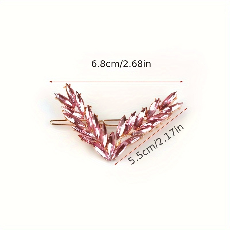 v shaped leaf shaped sparkling crystal rhinestone hairpin hair accessories headwear gift jewelry details 3