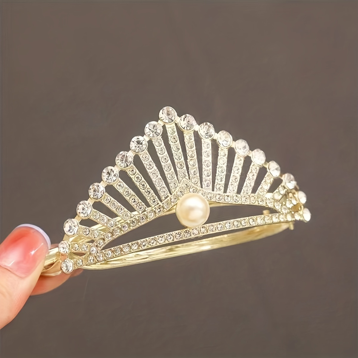 1 piece of elegant alloy crown hair clip with crystal details a unique and versatile accessory for women details 6