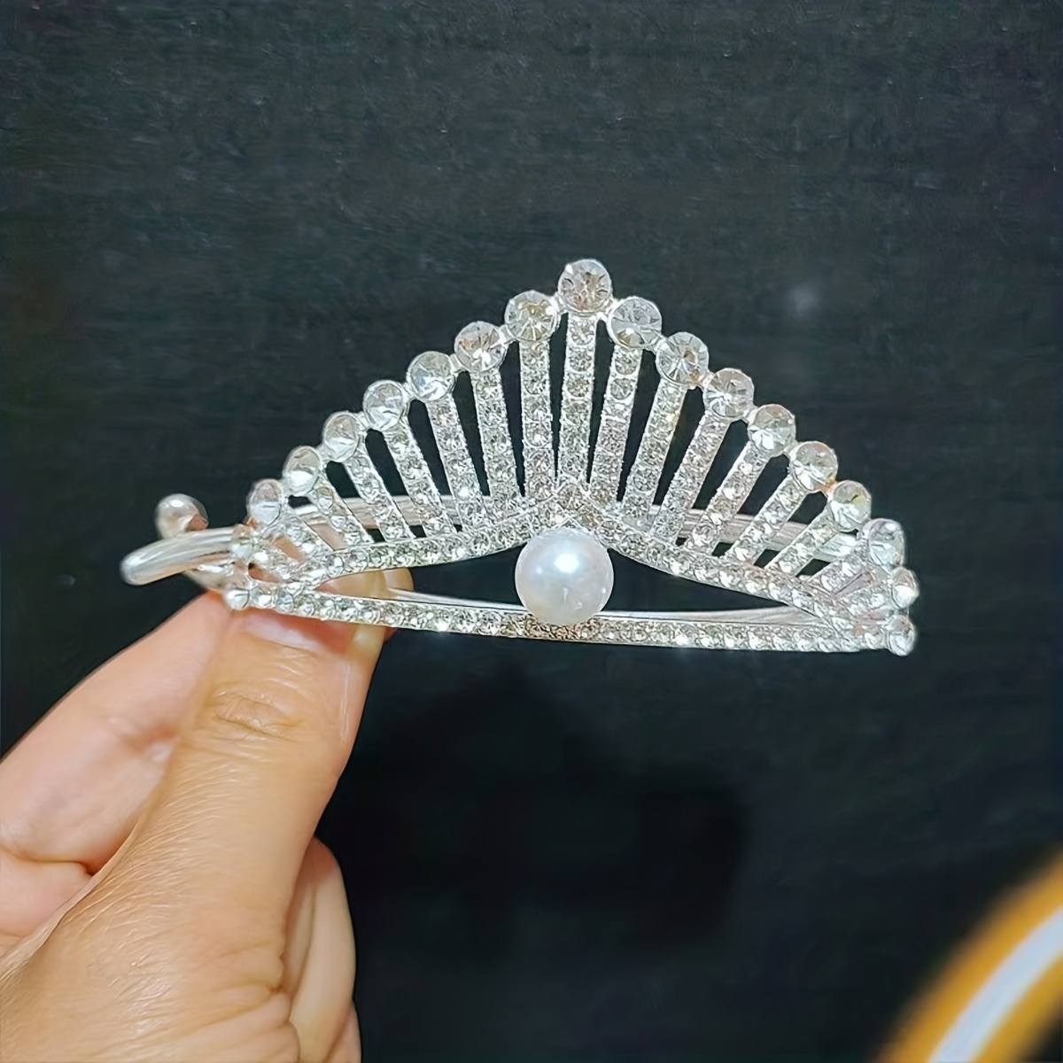 1 piece of elegant alloy crown hair clip with crystal details a unique and versatile accessory for women details 7