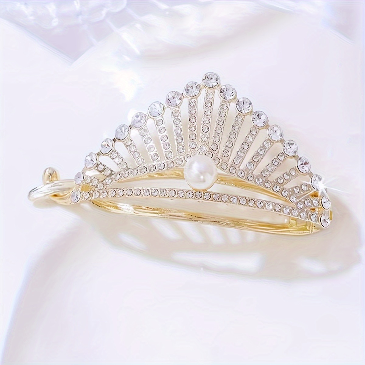 1 piece of elegant alloy crown hair clip with crystal details a unique and versatile accessory for women details 8