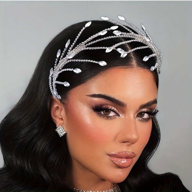 bridal headdress handmade rhinestone woven press band wedding headband wedding bridal hair accessories hand woven headband bride headdress accessories bridesmaid headdress accessories press tuinga details 0