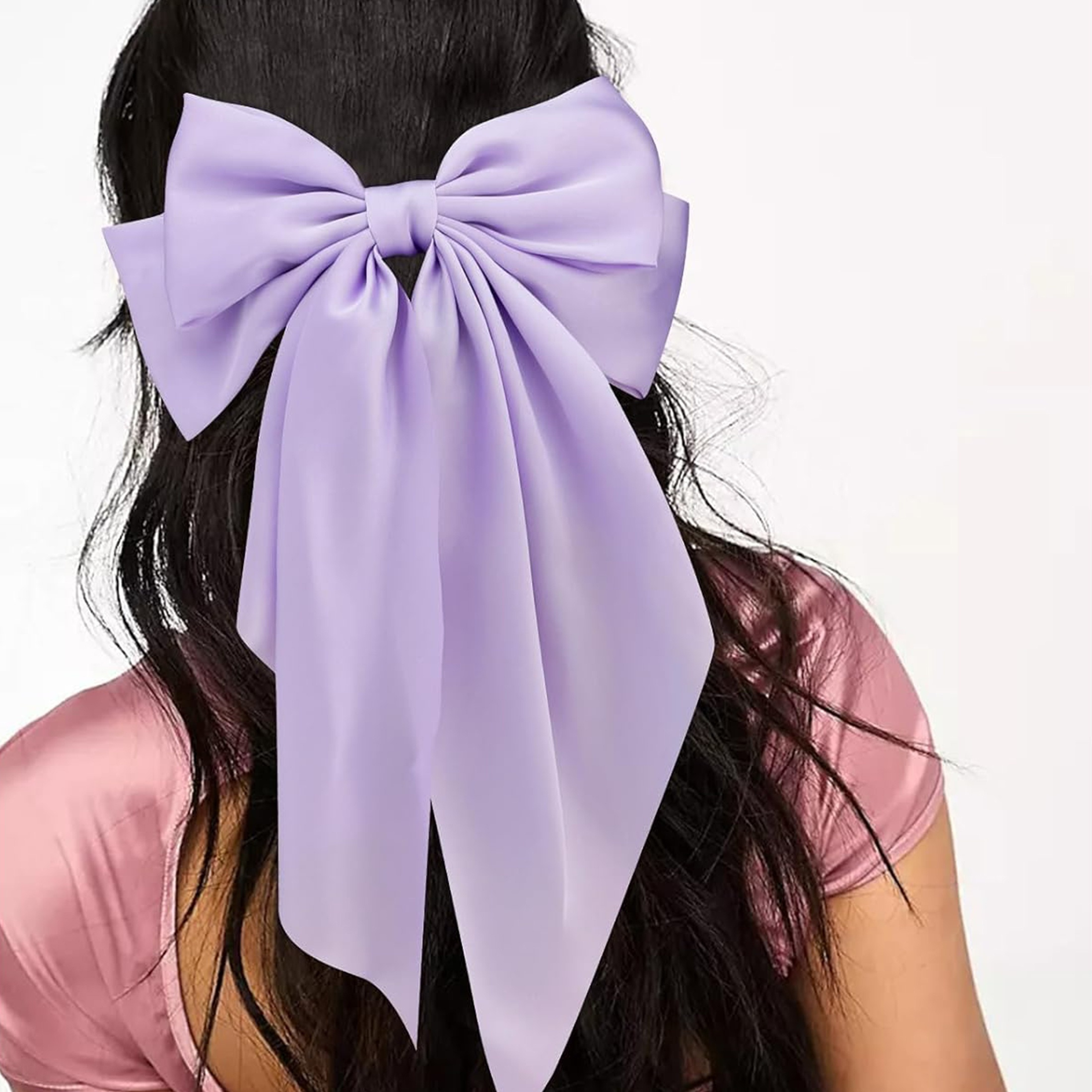 3 pcs elegant solid color satin ribbon bow shape barrettes fashion women hair accessories and daily use details 1