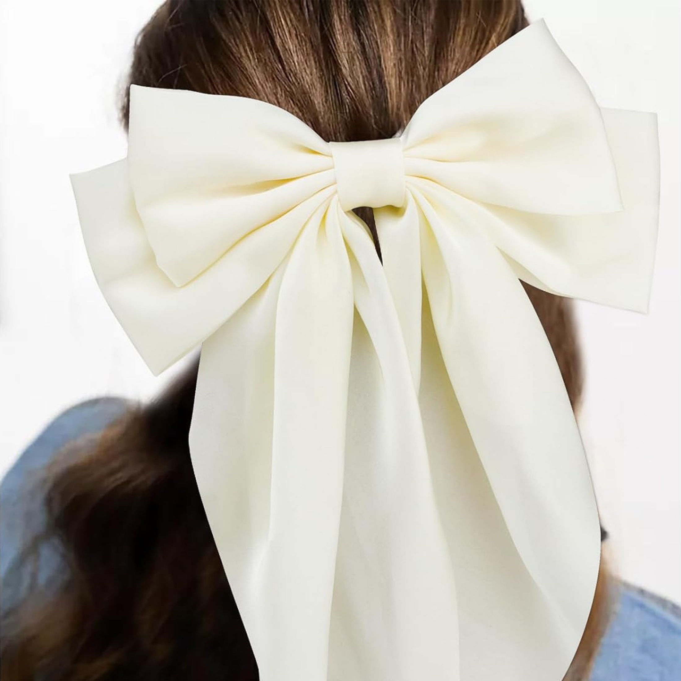 3 pcs elegant solid color satin ribbon bow shape barrettes fashion women hair accessories and daily use details 4